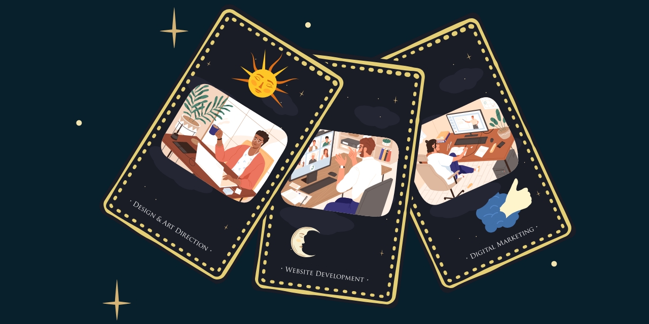 tarot cards with digital predictions