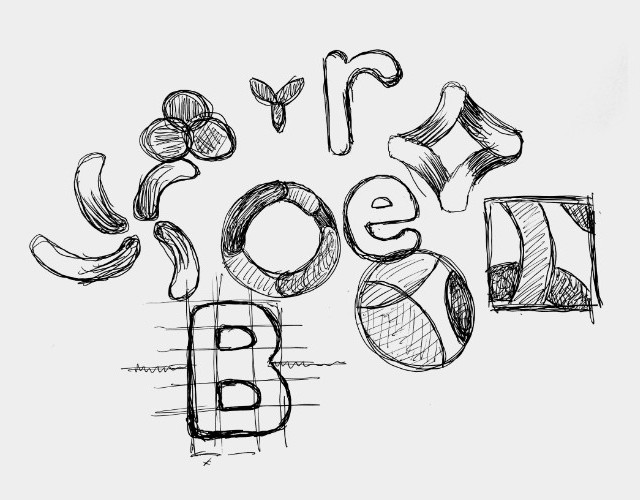 Early logo concept sketches