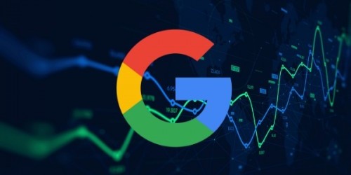 Google Logo with Dark background and Graph lines
