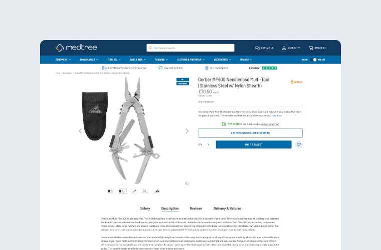 MedTree desktop product page