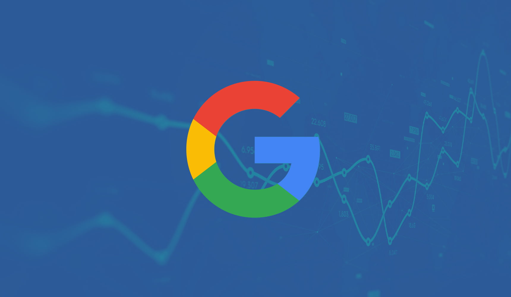 Google logo with graphs in the background