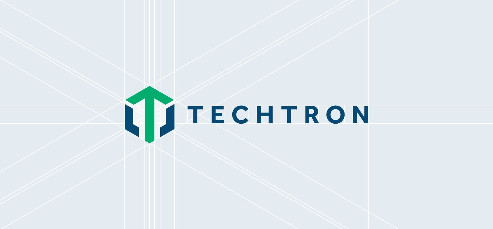 Techtron logo with guides