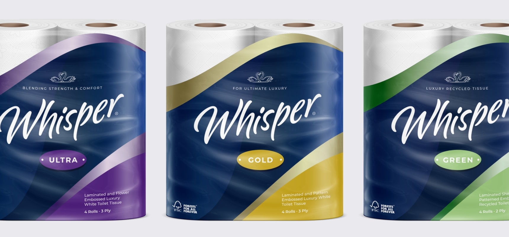 Study of the Whisper toilet tissue packaging designs