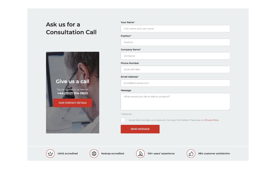 Rotech contact form