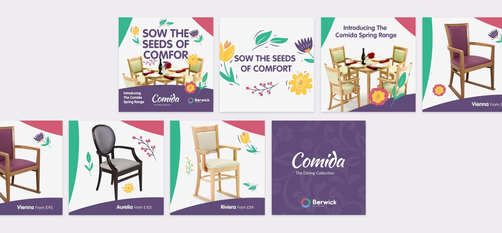 Berwick Comida social advert designs