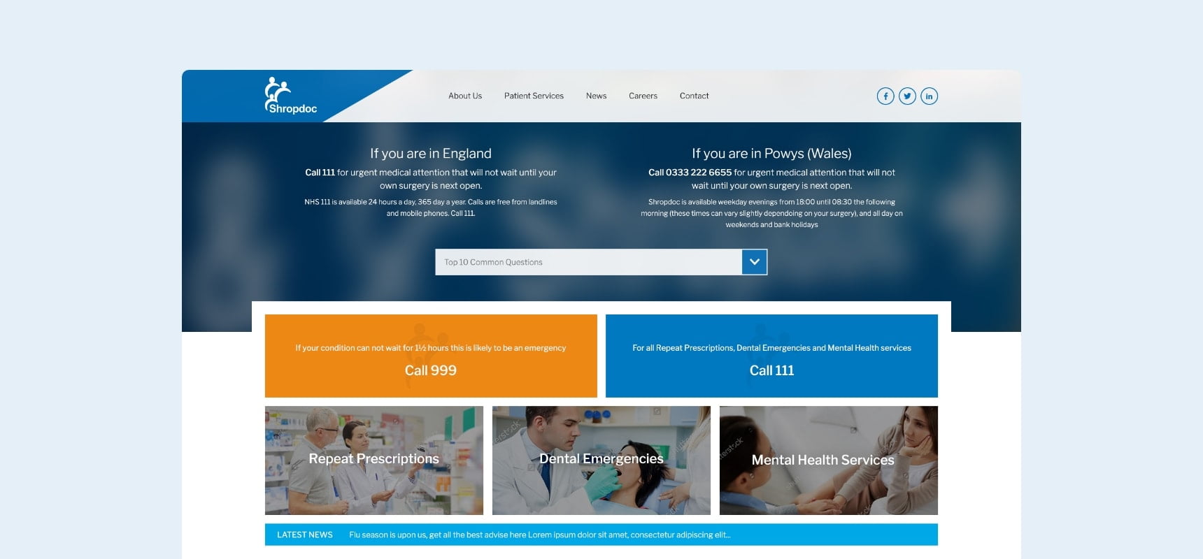 ShropDoc website desktop design