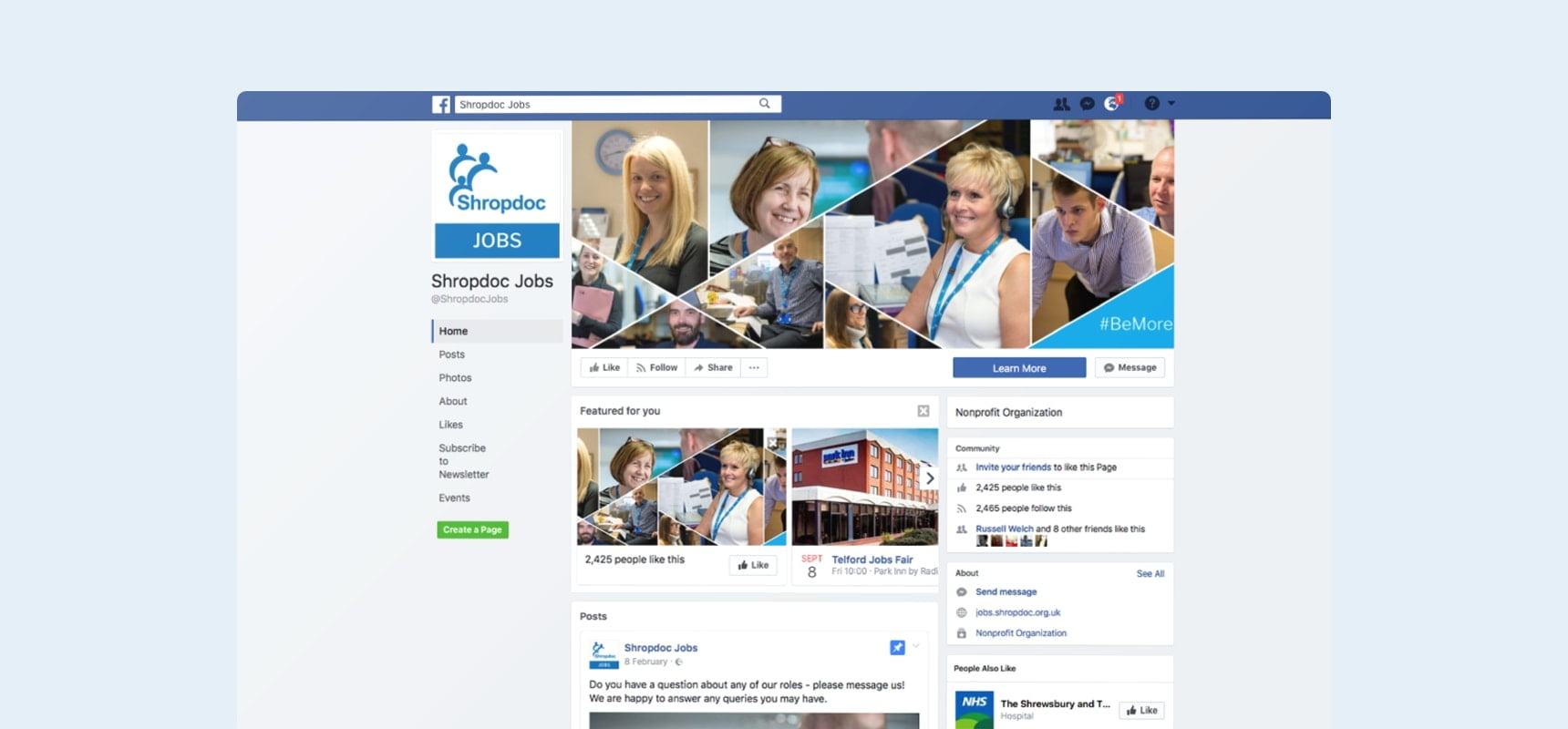 ShropDoc Facebook page design