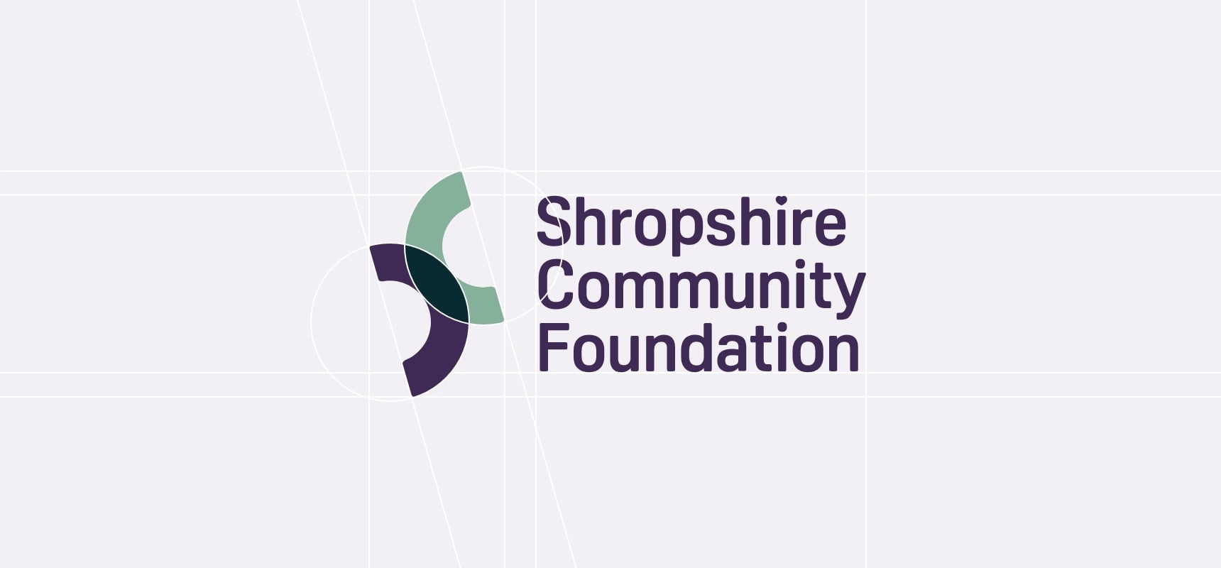 Shropshire Community Foundation logo with guidelines