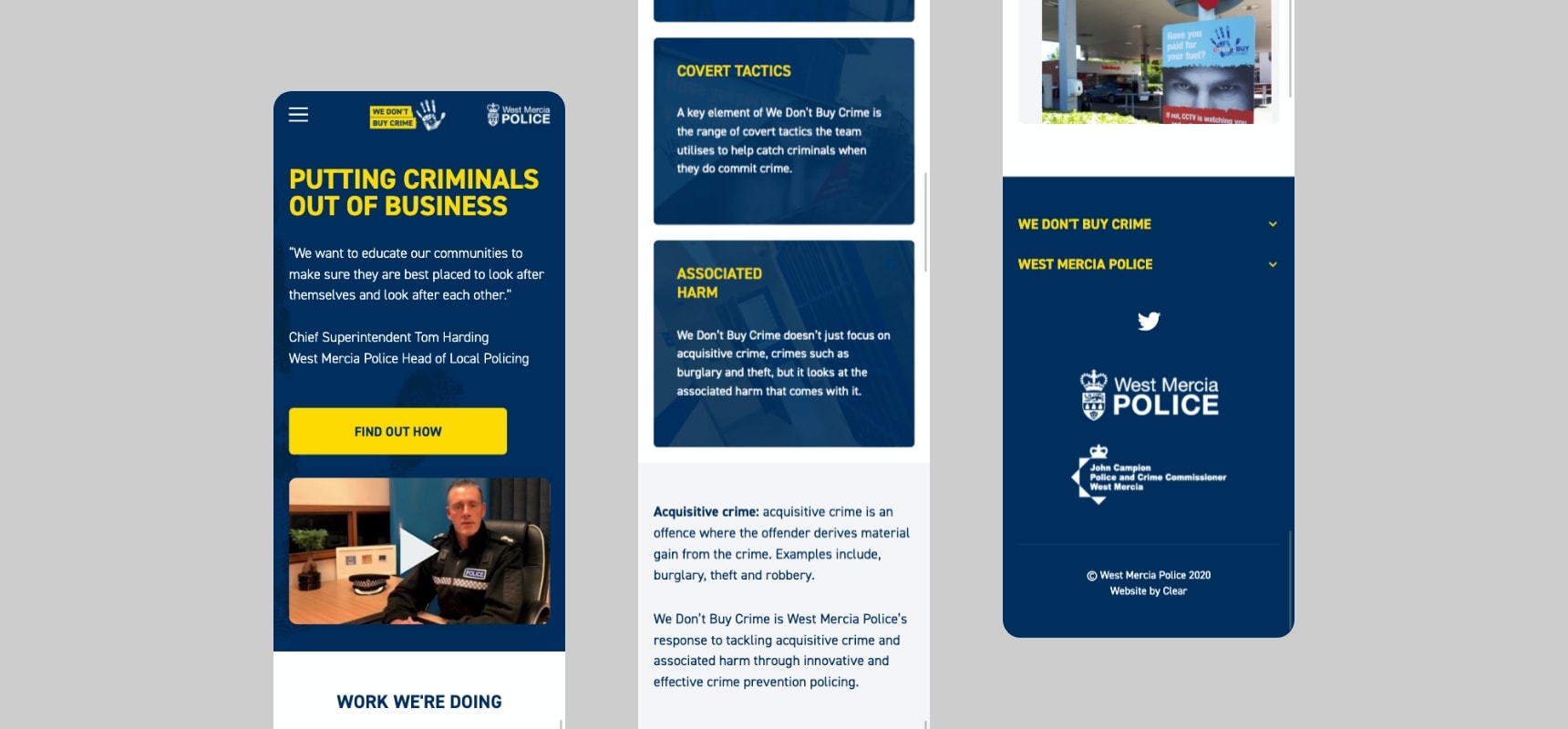 West Mercia Police mobile website design