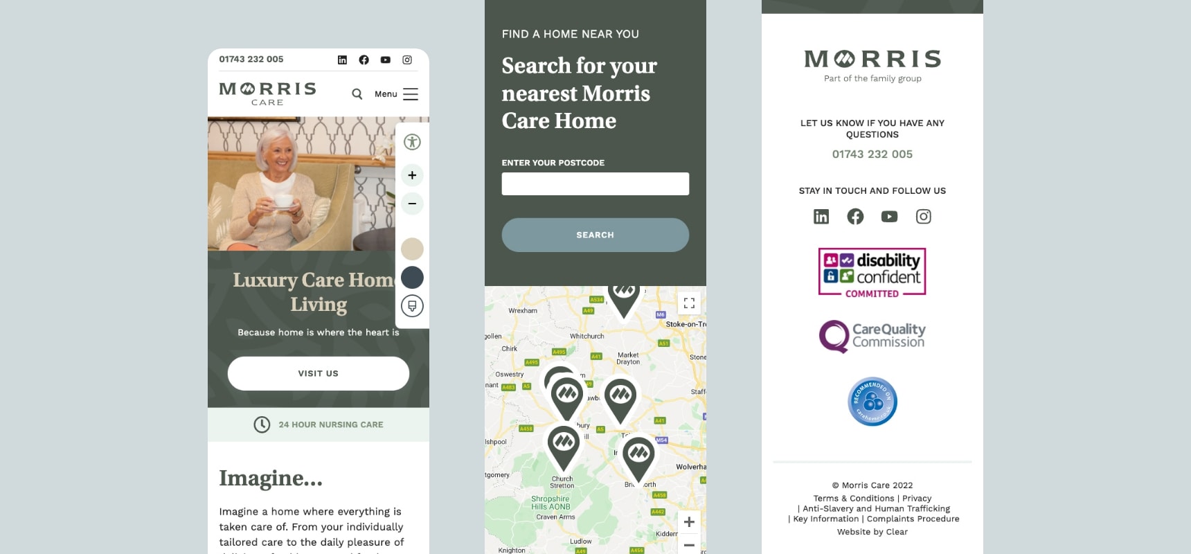 Mobile website design of the home page