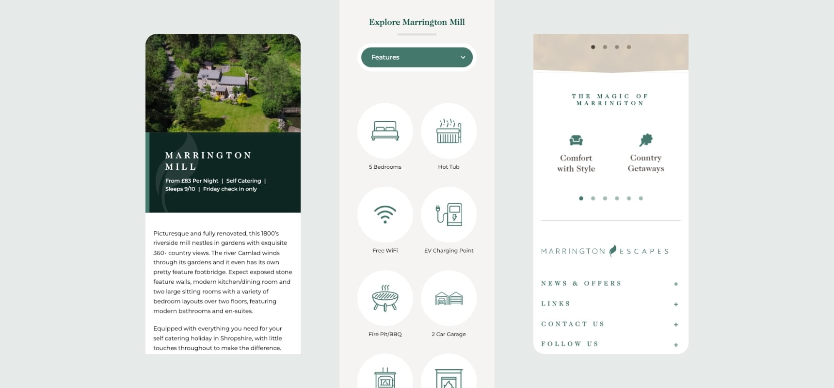 Property information page mobile design