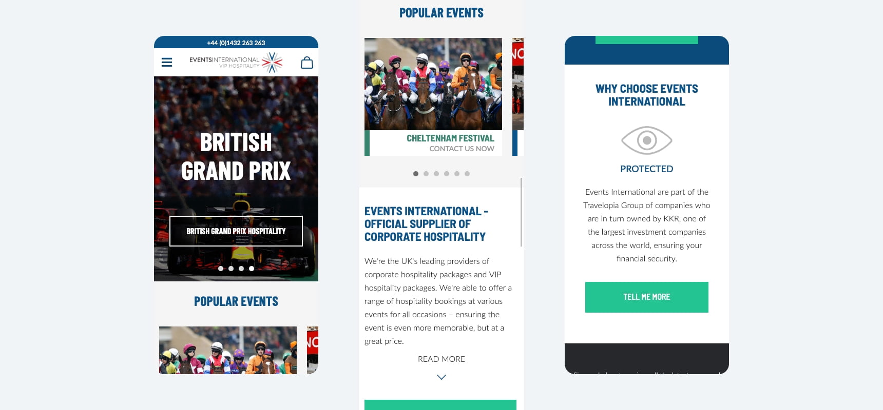 Events International mobile website